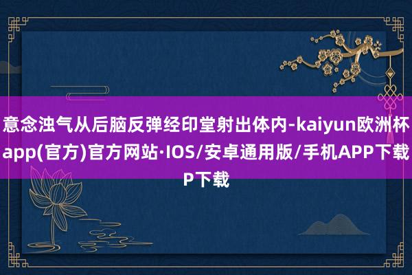 意念浊气从后脑反弹经印堂射出体内-kaiyun欧洲杯app(官方)官方网站·IOS/安卓通用版/手机APP下载