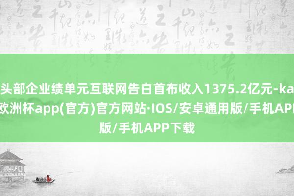 头部企业绩单元互联网告白首布收入1375.2亿元-kaiyun欧洲杯app(官方)官方网站·IOS/安卓通用版/手机APP下载