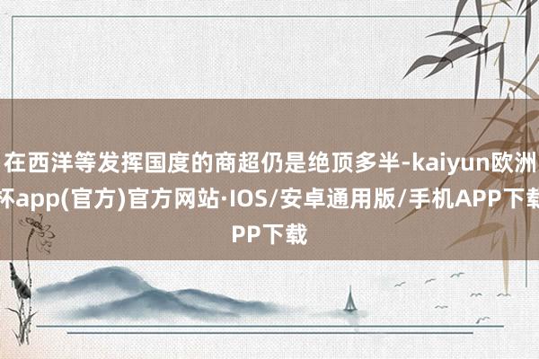 在西洋等发挥国度的商超仍是绝顶多半-kaiyun欧洲杯app(官方)官方网站·IOS/安卓通用版/手机APP下载