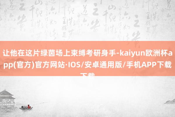 让他在这片绿茵场上束缚考研身手-kaiyun欧洲杯app(官方)官方网站·IOS/安卓通用版/手机APP下载