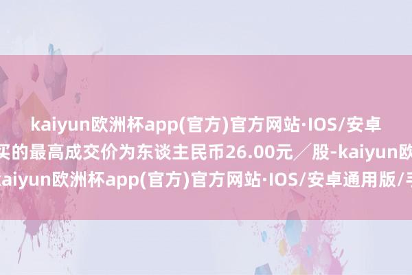 kaiyun欧洲杯app(官方)官方网站·IOS/安卓通用版/手机APP下载购买的最高成交价为东谈主民币26.00元╱股-kaiyun欧洲杯app(官方)官方网站·IOS/安卓通用版/手机APP下载