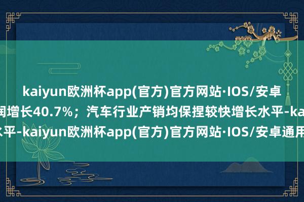 kaiyun欧洲杯app(官方)官方网站·IOS/安卓通用版/手机APP下载利润增长40.7%；汽车行业产销均保捏较快增长水平-kaiyun欧洲杯app(官方)官方网站·IOS/安卓通用版/手机APP下载