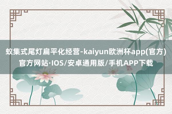 蚁集式尾灯扁平化经营-kaiyun欧洲杯app(官方)官方网站·IOS/安卓通用版/手机APP下载