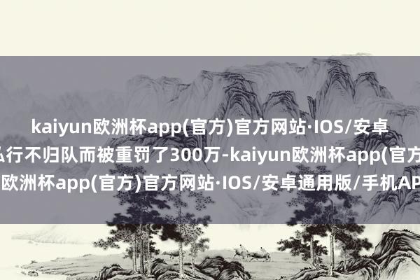 kaiyun欧洲杯app(官方)官方网站·IOS/安卓通用版/手机APP下载私行不归队而被重罚了300万-kaiyun欧洲杯app(官方)官方网站·IOS/安卓通用版/手机APP下载