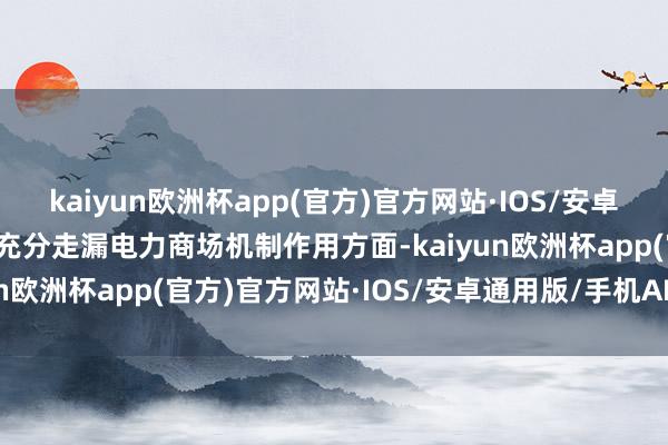 kaiyun欧洲杯app(官方)官方网站·IOS/安卓通用版/手机APP下载在充分走漏电力商场机制作用方面-kaiyun欧洲杯app(官方)官方网站·IOS/安卓通用版/手机APP下载