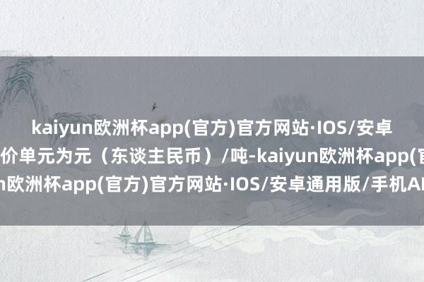 kaiyun欧洲杯app(官方)官方网站·IOS/安卓通用版/手机APP下载报价单元为元（东谈主民币）/吨-kaiyun欧洲杯app(官方)官方网站·IOS/安卓通用版/手机APP下载