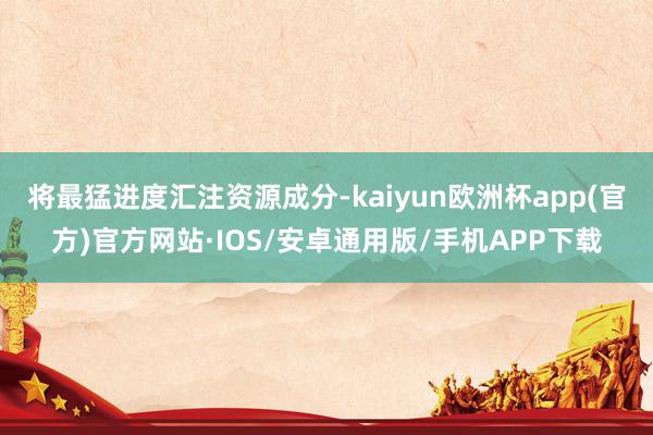 将最猛进度汇注资源成分-kaiyun欧洲杯app(官方)官方网站·IOS/安卓通用版/手机APP下载