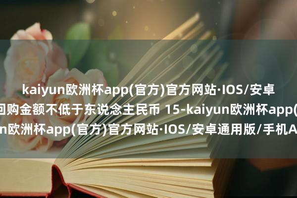 kaiyun欧洲杯app(官方)官方网站·IOS/安卓通用版/手机APP下载回购金额不低于东说念主民币 15-kaiyun欧洲杯app(官方)官方网站·IOS/安卓通用版/手机APP下载