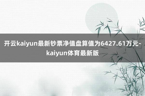 开云kaiyun最新钞票净值盘算值为6427.61万元-kaiyun体育最新版