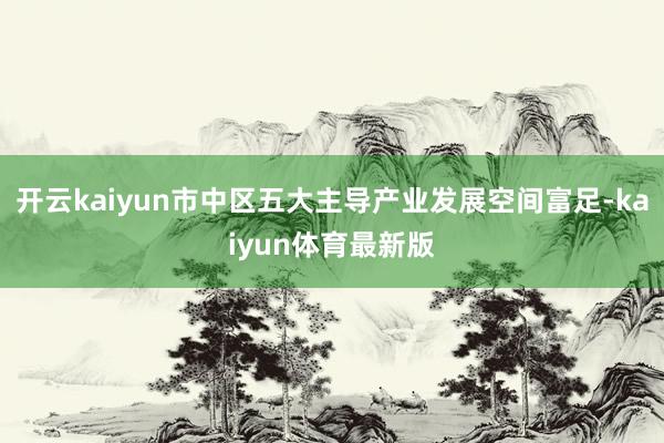 开云kaiyun市中区五大主导产业发展空间富足-kaiyun体育最新版