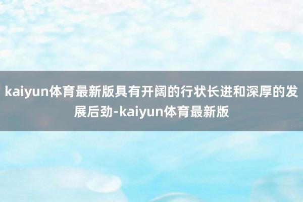 kaiyun体育最新版具有开阔的行状长进和深厚的发展后劲-kaiyun体育最新版