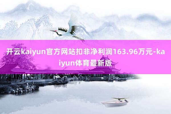 开云kaiyun官方网站扣非净利润163.96万元-kaiyun体育最新版